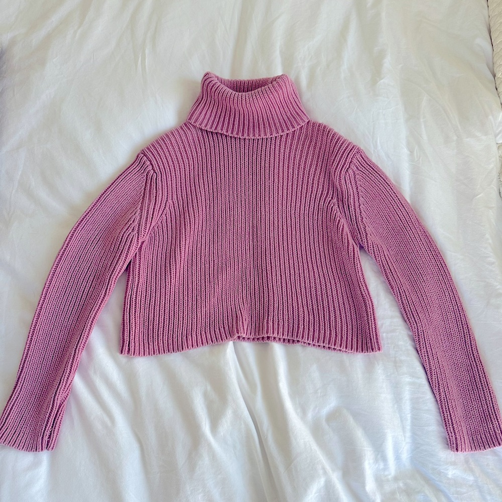 Pink LA Hearts Cropped Sweater